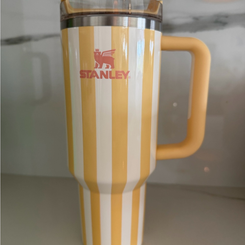 Stanley Yellow and White Striped Mug